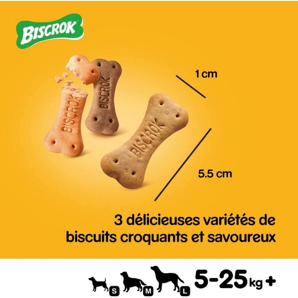 Pedigree® BISCROK™ Biscuits 3 Variétés Pour Chien 500g
