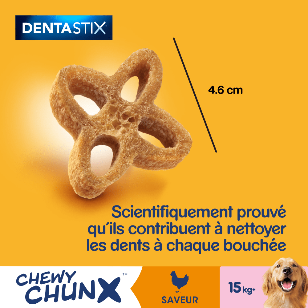 Pedigree® DENTASTIX™ Chewy Chunx Saveur Poulet Pour Chiens De 15kg Et Plus, 68g