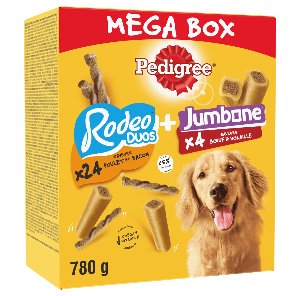 Pedigree® Mega Box Mix Récompenses RODEO™ DUO Et JUMBONE™ Pour Chien 780g