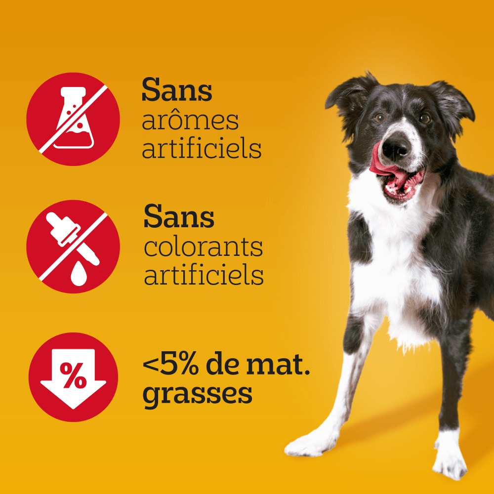 PEDIGREE® RANCHOS™ Wrap Bâtonnets Au Poulet, Au Canard et À la Dinde Récompenses Pour Chien Adulte 8x60g