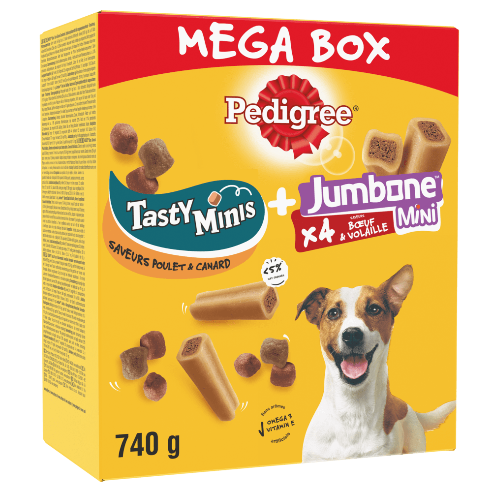 Pedigree® Mega Box Récompenses Tasty Mini Et JUMBONE™ Mini Pour Chien 740g