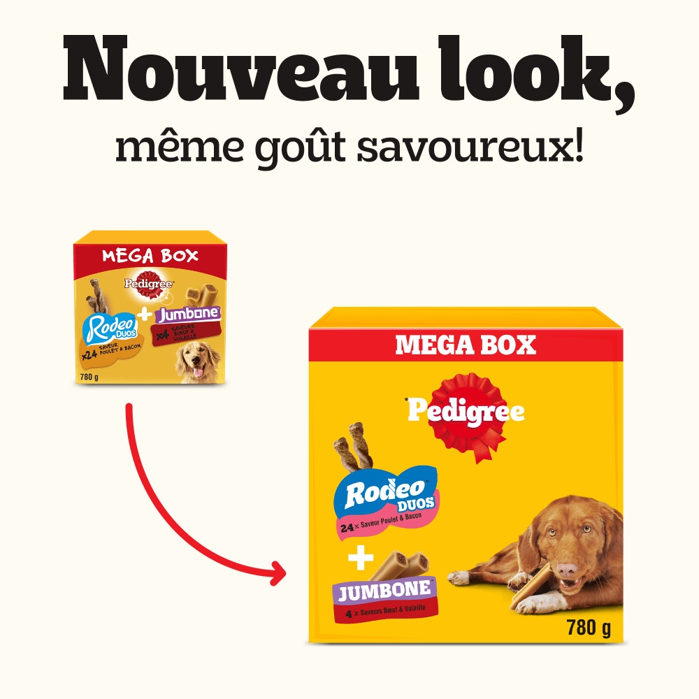 Pedigree® Mega Box Mix Récompenses RODEO™ DUOS Et JUMBONE™ Pour Chien 780g