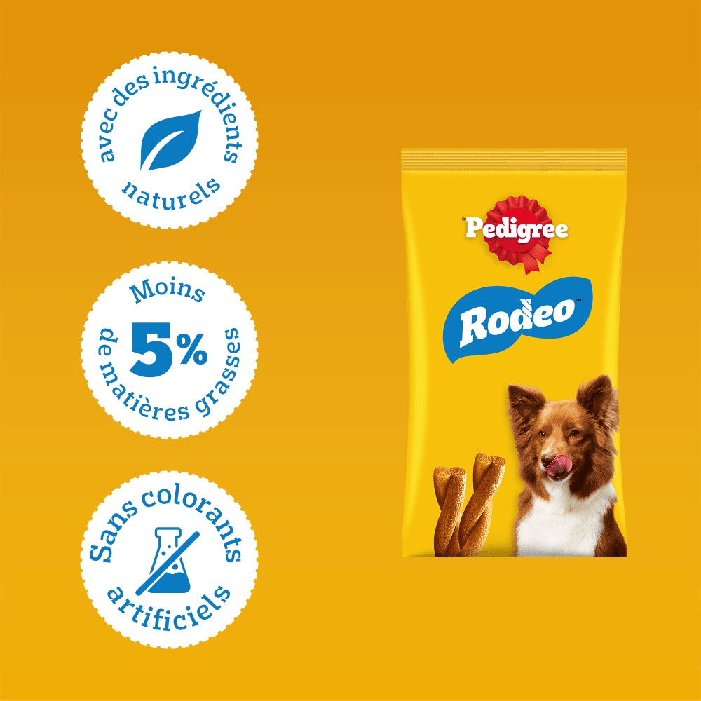 Pedigree® RODEO™ DUOS Récompenses Au Poulet Et Bacon Pour Chien x7
