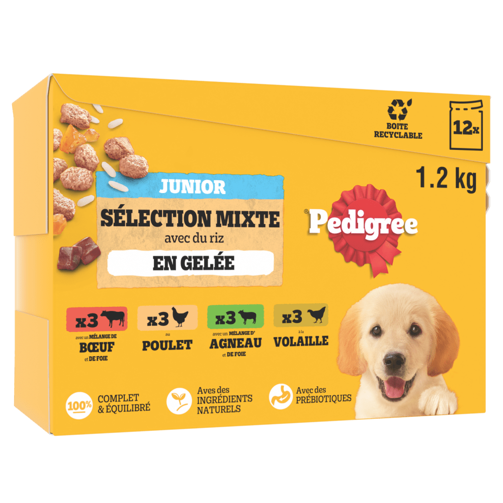 Pedigree® Sachets Fraîcheur Junior En Gelée 12 x 100g
