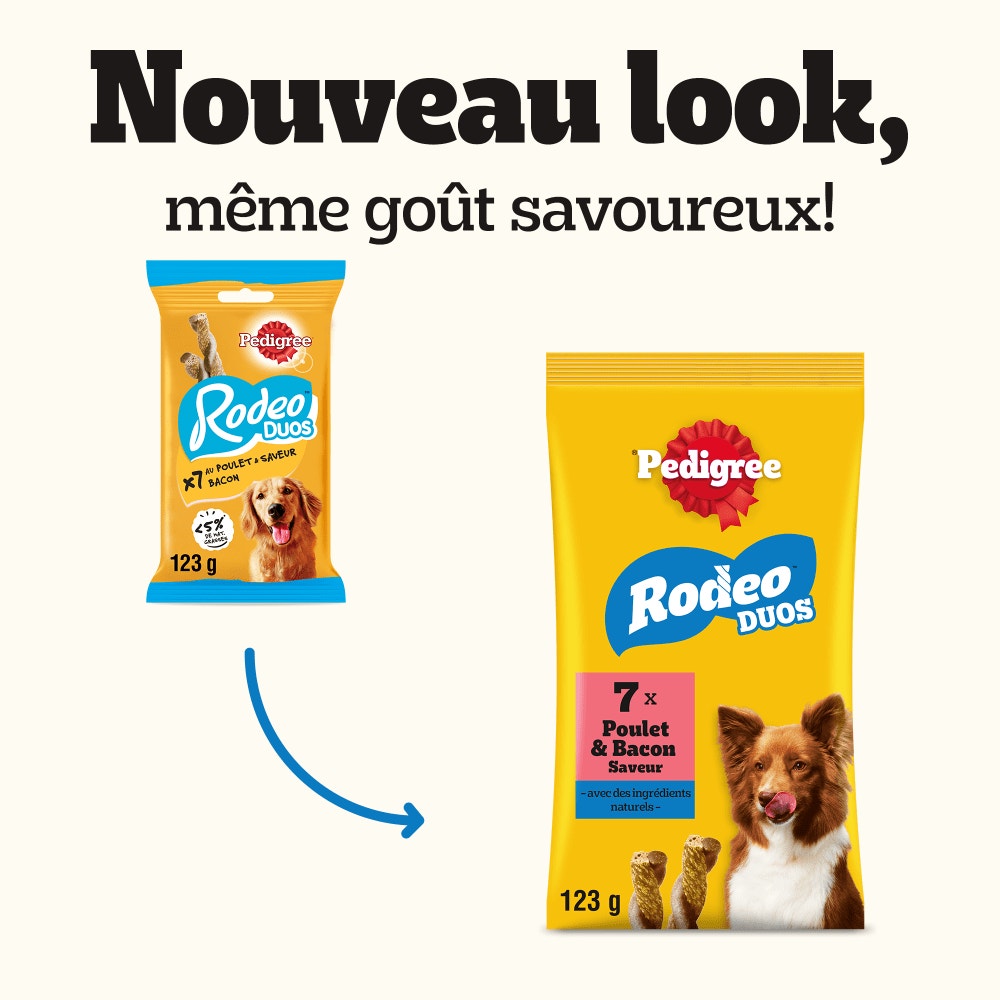 Pedigree® RODEO™ DUOS Récompenses Au Poulet Et Bacon Pour Chien x7