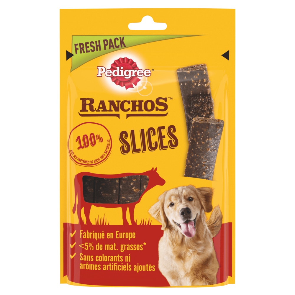 Pedigree® RANCHOS™ Slices Lamelles Au Boeuf Récompenses Pour Chien Adulte 60g