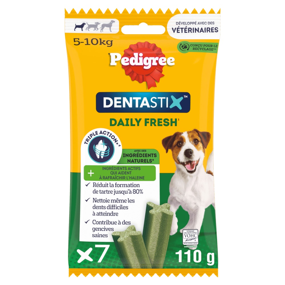 Pedigree® DENTASTIX™ Fresh Bâtonnets Hygiène Bucco-Dentaire Pour Petit Chien 7 x 15,7g