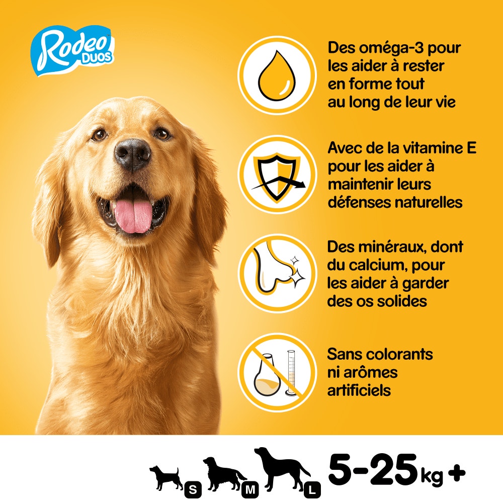 Pedigree® RODEO™ DUOS Récompenses Au Poulet Et Bacon Pour Chien 7 x 17,6g