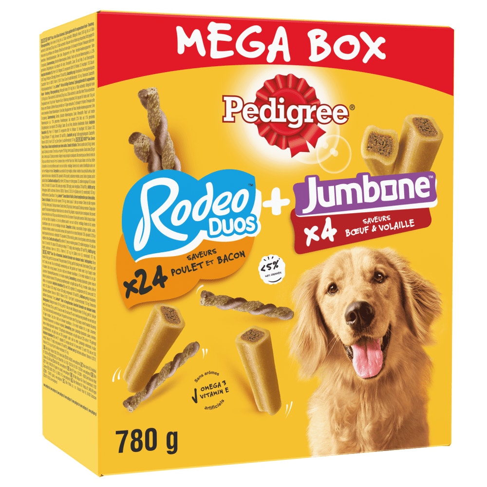 Pedigree® Mega Box Mix Récompenses RODEO™ DUO Et JUMBONE™ Pour Chien 780g