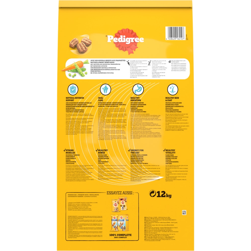 Pedigree® Professional Nutrition Croquettes À la Volaille et Aux Légumes Pour Chien Adulte 12kg