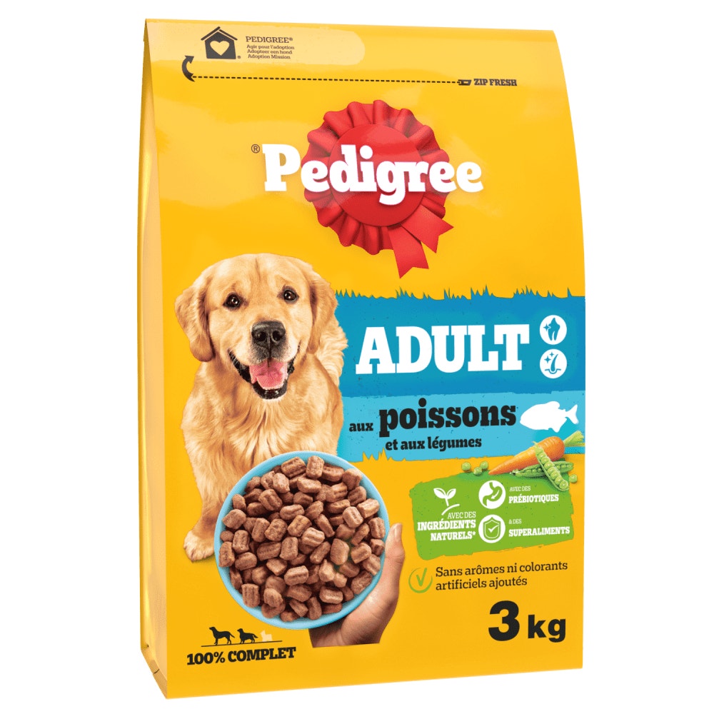 Pedigree® Croquettes Aux Poissons et Aux Légumes Pour Chien Adulte, 3kg