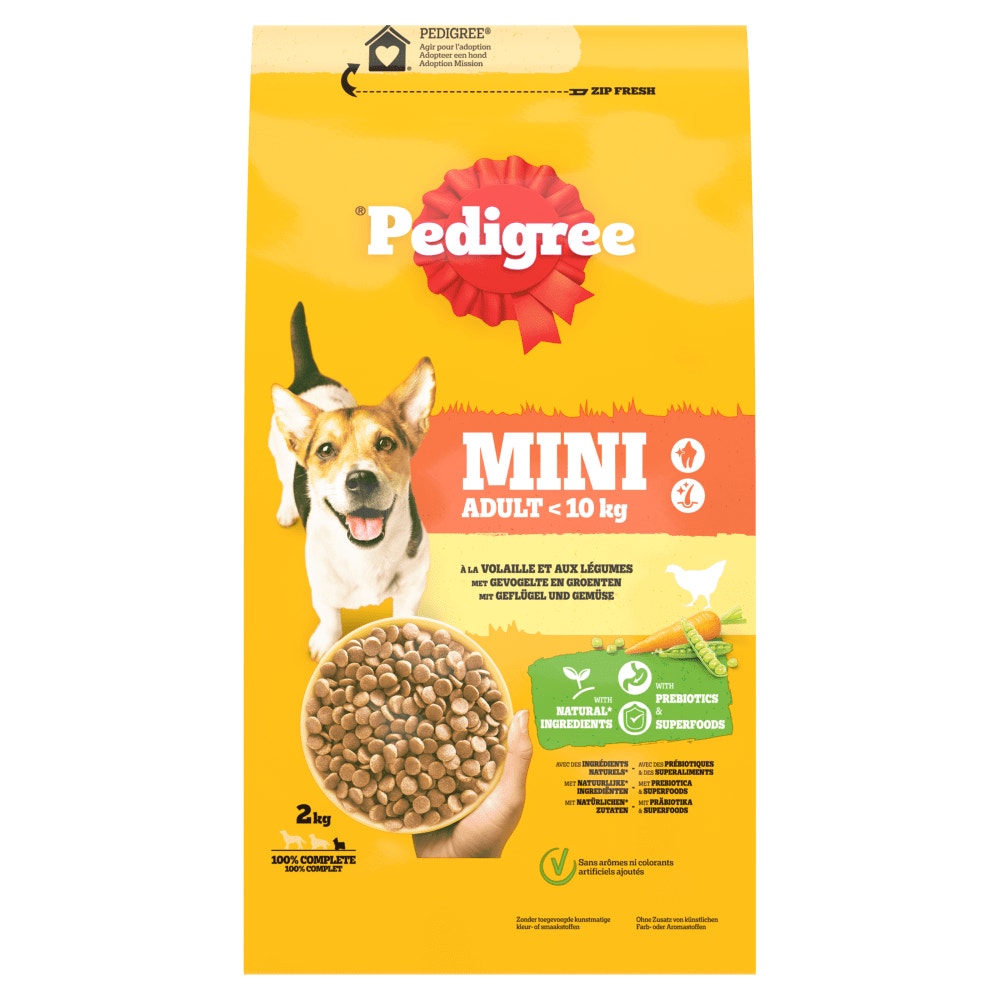 Pedigree® Croquettes À la Volaille et Aux Légumes Pour Petit Chien Adulte jusqu'à 10kg, 2kg