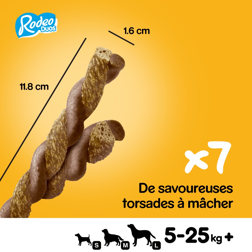 Pedigree® RODEO™ DUOS Récompenses Au Bœuf Et Fromage Pour Chien 7 x 17,6g