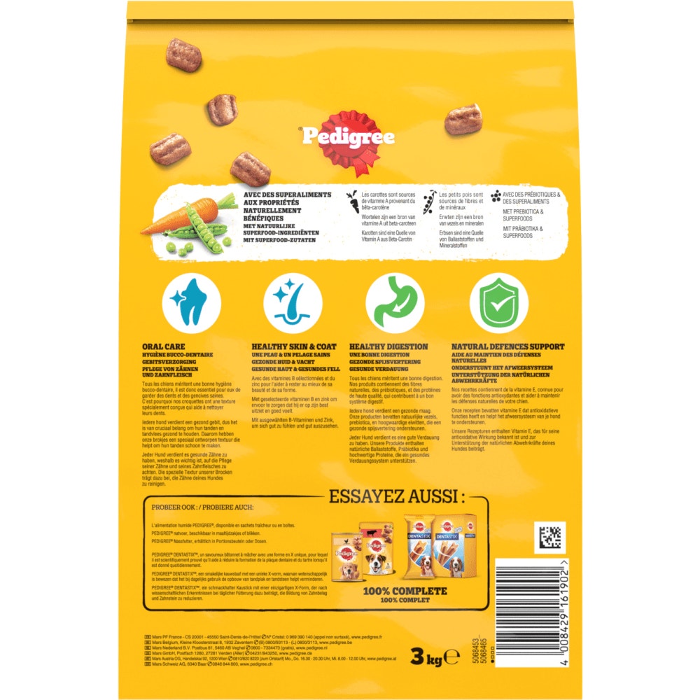 Pedigree® Croquettes Aux Poissons et Aux Légumes Pour Chien Adulte, 3kg