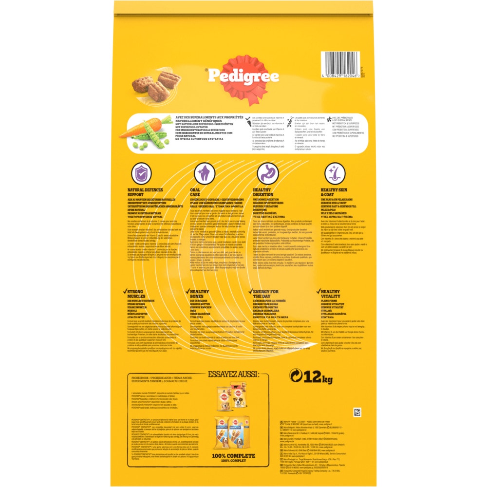 Pedigree® Professional Nutrition Croquettes À la Volaille et Aux Légumes Pour Grand Chien Adulte 12kg