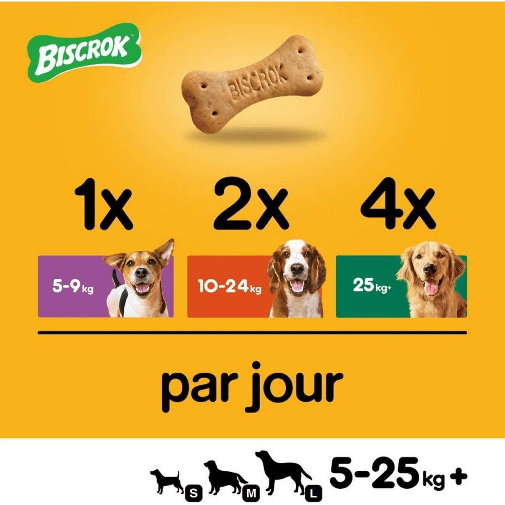 Pedigree® BISCROK™ Biscuits 3 Variétés Pour Chien 500g