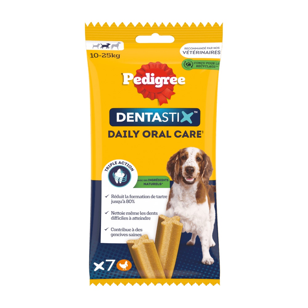 Pedigree® DENTASTIX™ Bâtonnets Hygiène Bucco-Dentaire Pour Moyen Chien 7 x 25,7g, 28 x 25,7g & 56 x 25,7g