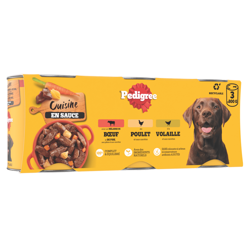 Cuisine Boîtes En Sauce Pour Chien Adulte 3 Variétés